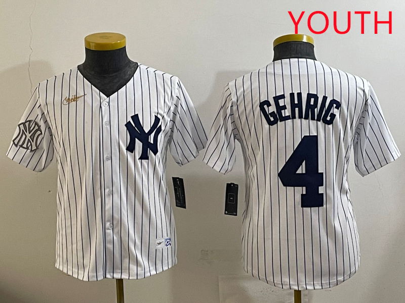 Youth New York Yankees 4 Gehrig White 2025 Nike MLB jersey style 6